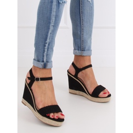 Espadrilles noires sur compensées, noir 100-937SC-1 Noir le noir 3