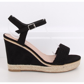 Espadrilles noires sur compensées, noir 100-937SC-1 Noir 2