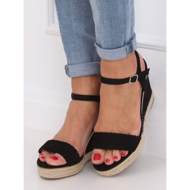 Espadrilles noires sur compensées, noir 100-937SC-1 Noir le noir 4