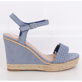Bleu Espadrilles compensées, bleu 100-937SC-1 Bleu 2