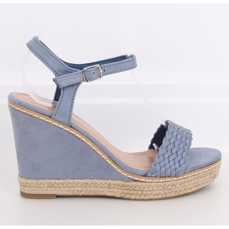 Bleu Espadrilles compensées, bleu 100-937SC-1 Bleu 2