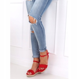 Espadrilles compensées rouge 100-937SC-1 Rouge 3