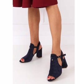 Sandales ajourées à talons LL79 Bleu bleu marin 2