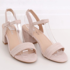 Sandales à talons beiges 99-61A Beige 1 Sandales à talons beiges 99-61A Beige 1