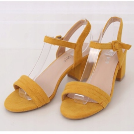Sandales à talons miel 99-61A Jaune 1