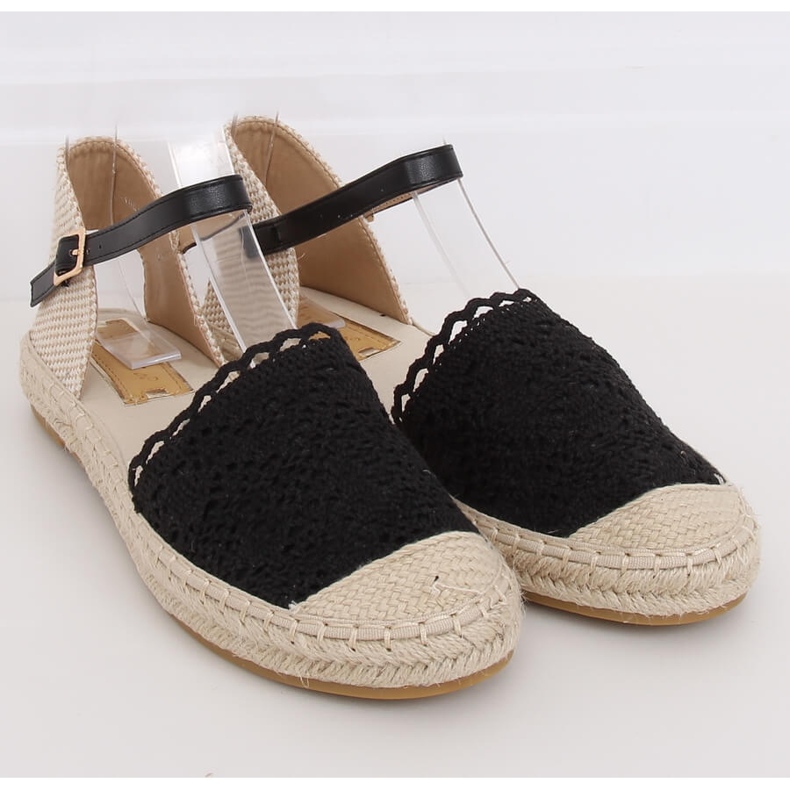 Espadrilles noires en dentelle L-1067 Noir 1