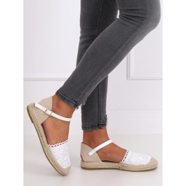 Espadrilles blanches en dentelle L-1067 Blanc 3