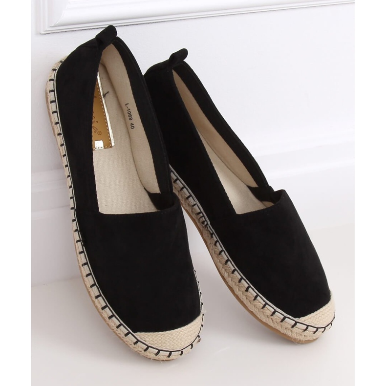 Espadrilles noires pour femmes L-1068 Noir le noir 1