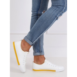 Baskets blanches pour femmes CC-17 Jaune 5