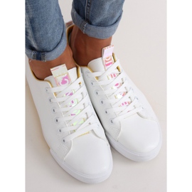 Baskets blanches pour femmes CC-17 Jaune 4
