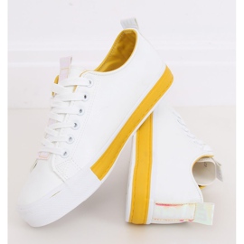 Baskets blanches pour femmes CC-17 Jaune 3