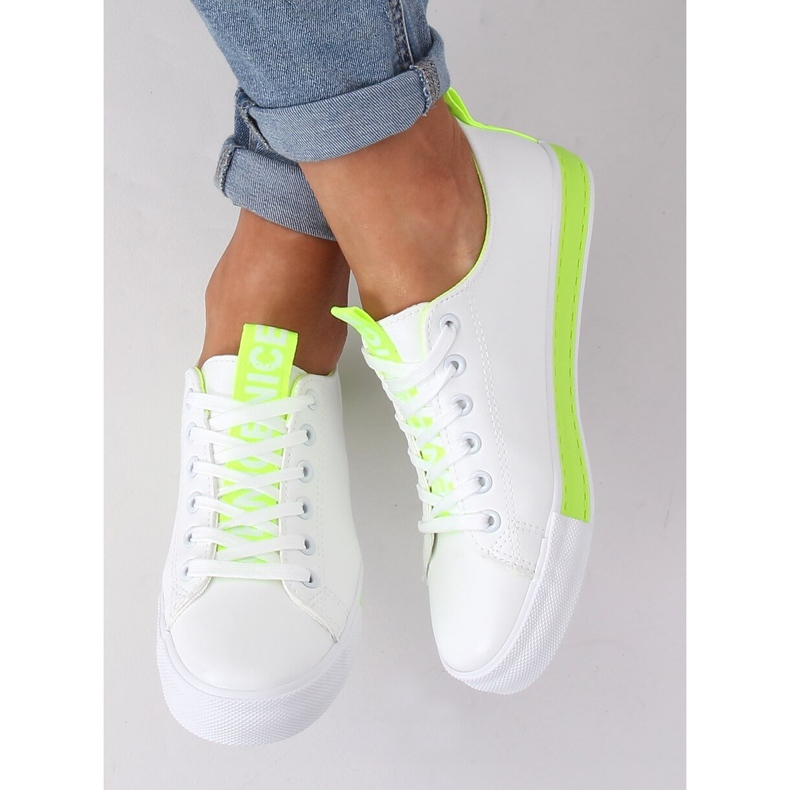 Baskets blanches pour femmes CC-17 Vert 1