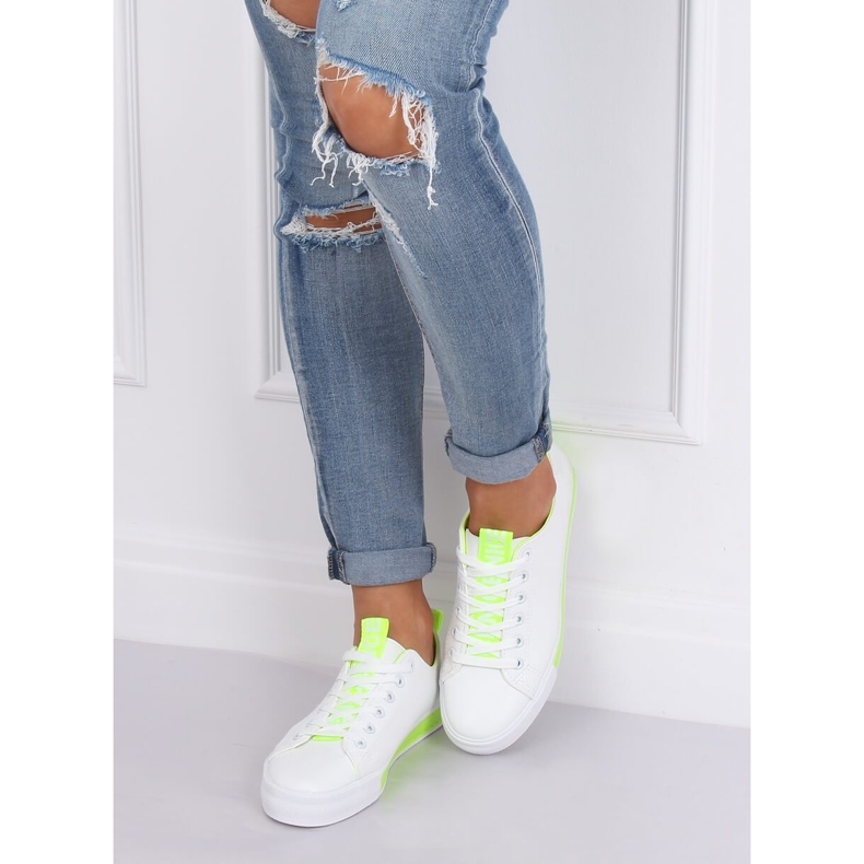 Baskets blanches pour femmes CC-17 Vert 2