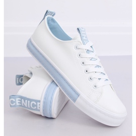 Baskets blanches pour femmes CC-17 Bleu 2
