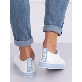 Baskets blanches pour femmes CC-17 Bleu 4