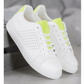 SHELOVET Chaussures blanches avec empiècements en daim 2