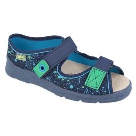 Chaussures pour enfants Befado 869Y142 bleu marine multicolore vert 1