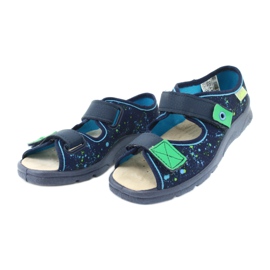 Chaussures pour enfants Befado 869Y142 bleu marin multicolore vert 3