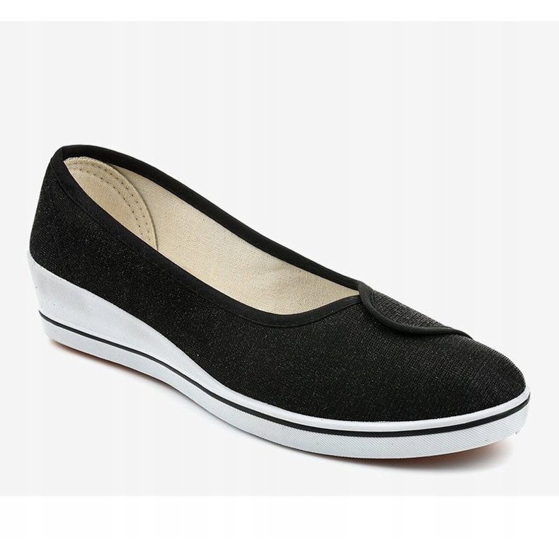 Baskets noires baskets compensées brillantes K-1-002 le noir 1