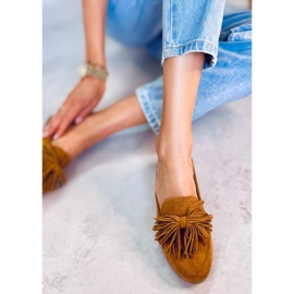 BM Mocassins femme à franges camel T357P Camel brun 3
