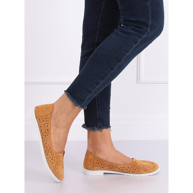 Camel ZA02P Ballerines ajourées camel brun 2