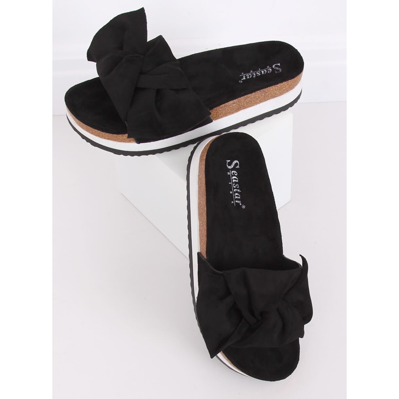 Chaussons noirs pour femmes SS116P Noir le noir 1