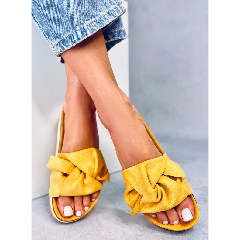 Chaussons femme miel SS116P Jaune 1