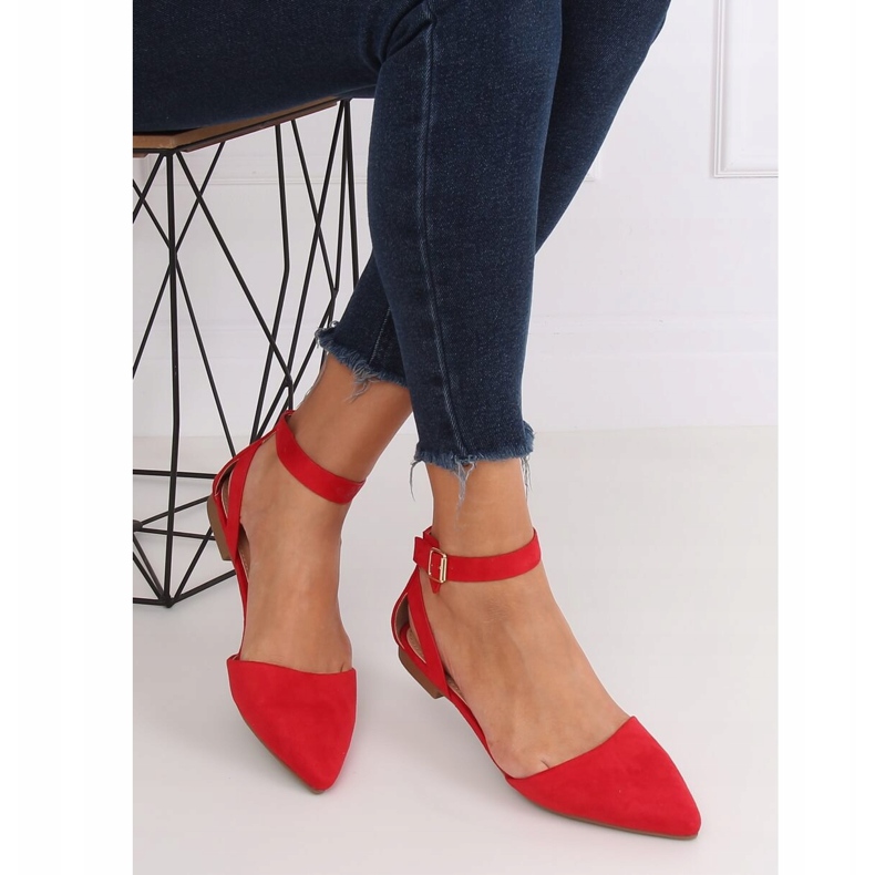 Ballerines avec fermeture rouge CL73P Rouge 1