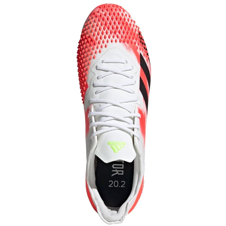 Chaussures de foot Adidas Predator 20.2 Fg M EG0904 rouge blanche 1