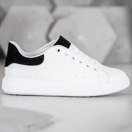 SHELOVET Chaussures de sport décontractées blanche le noir 2
