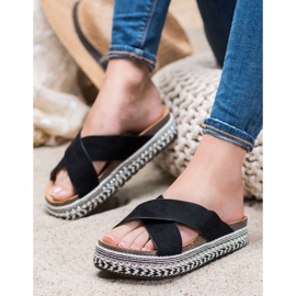 Seastar Pantoufles confortables sur la plate-forme le noir 3