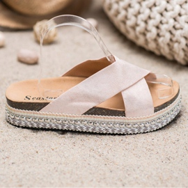 Seastar Pantoufles confortables sur la plate-forme beige 2