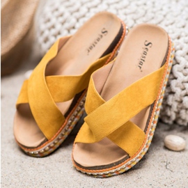 Seastar Pantoufles confortables sur la plate-forme jaune 2