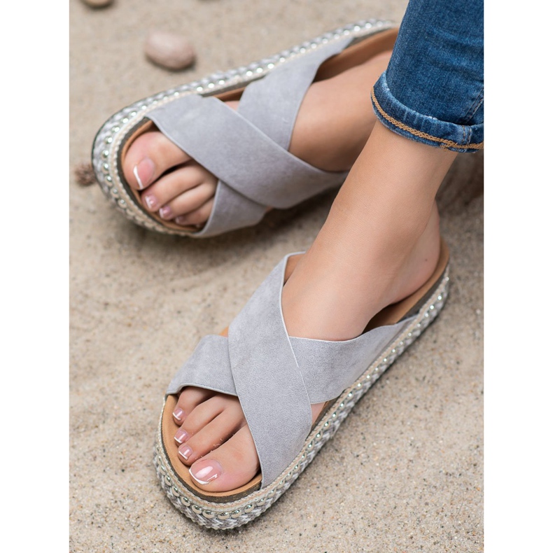 Seastar Pantoufles confortables sur la plate-forme gris 2