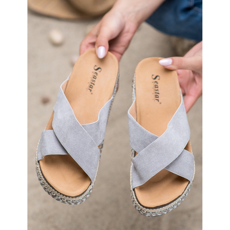 Seastar Pantoufles confortables sur la plate-forme gris 1