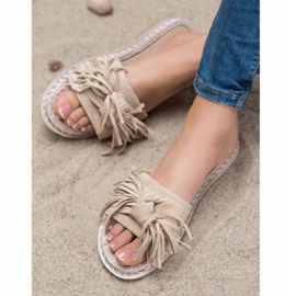 Seastar Pantoufles Confortables Avec Franges beige 2