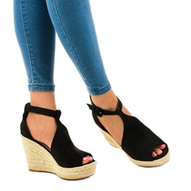 BM Sandales compensées noires à espadrilles 108-11 le noir 1