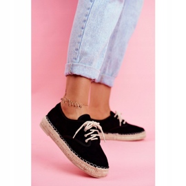 MSMG Espadrilles Femme Sur Plateforme En Lin Sonya Noir le noir 1