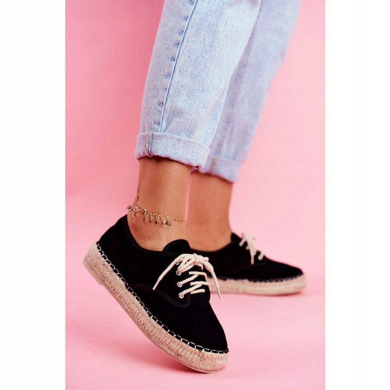 MSMG Espadrilles Femme Sur Plateforme En Lin Sonya Noir le noir 1