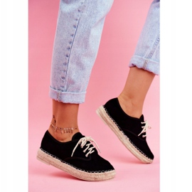 MSMG Espadrilles Femme Sur Plateforme En Lin Sonya Noir le noir 2