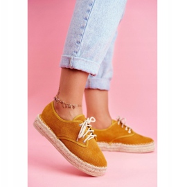 MSMG Espadrilles Femme Sur Plateforme En Lin Sonya Jaune 3