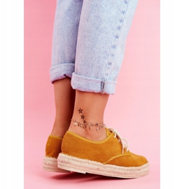 MSMG Espadrilles Femme Sur Plateforme En Lin Sonya Jaune 4