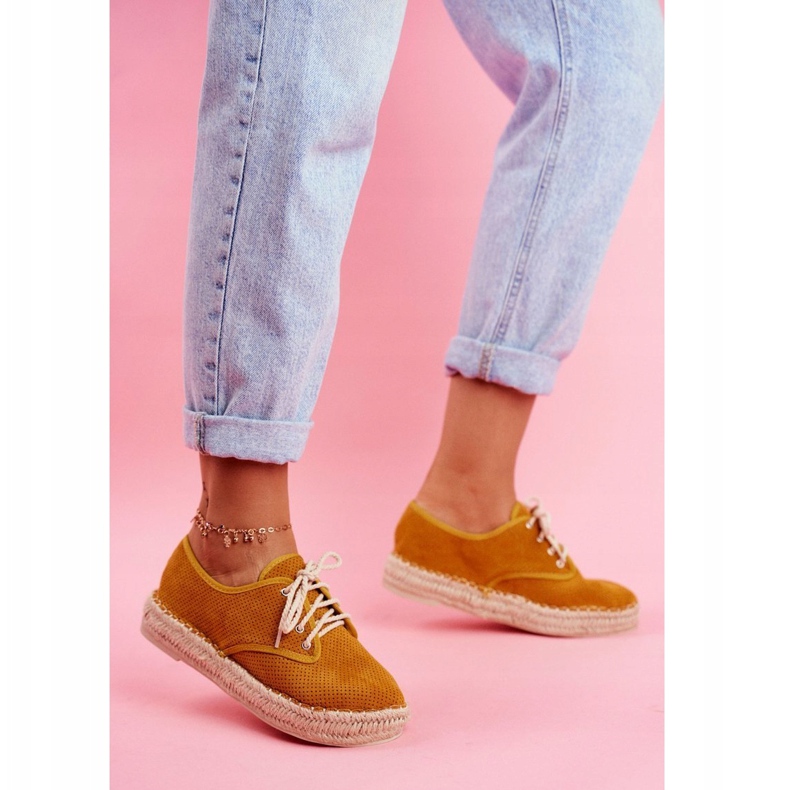 MSMG Espadrilles Femme Sur Plateforme En Lin Sonya Jaune 1