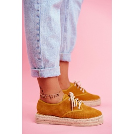 MSMG Espadrilles Femme Sur Plateforme En Lin Sonya Jaune 5