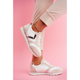 Chaussures de sport femme roulette blanche et beige brun 2