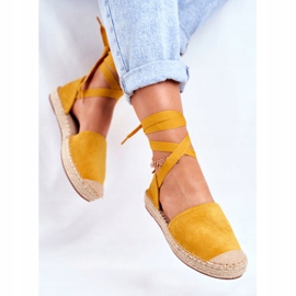 PS1 Espadrilles Femme Nouées Jaune Bonjour 2