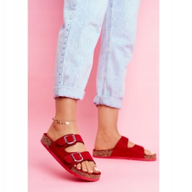 EVE Chaussons Femme En Liège Avec Fermoirs Rouge Si Senor 1 EVE Chaussons Femme En Liège Avec Fermoirs Rouge Si Senor 1