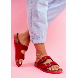 EVE Chaussons Femme En Liège Avec Fermoirs Rouge Si Senor 2 EVE Chaussons Femme En Liège Avec Fermoirs Rouge Si Senor 2