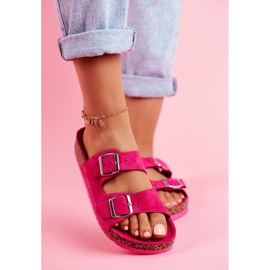 EVE Chaussons Femme Sur Liège Avec Boucles Fuchsia Si Senor rose 2 EVE Chaussons Femme Sur Liège Avec Boucles Fuchsia Si Senor rose 2