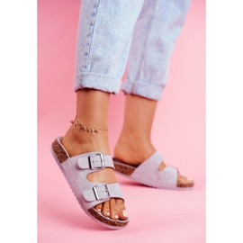 EVE Chaussons Femme En Liège Avec Boucles Gris Si Senor 2 EVE Chaussons Femme En Liège Avec Boucles Gris Si Senor 2